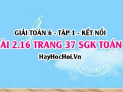 Bài 2.16 SGK Toán 6 tập 1 Kết nối tri thức